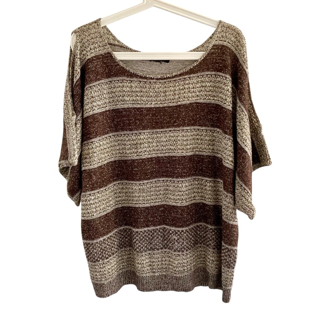 Ashley Stewart Brown & Cream Sweater